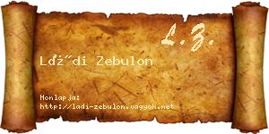 Ládi Zebulon névjegykártya